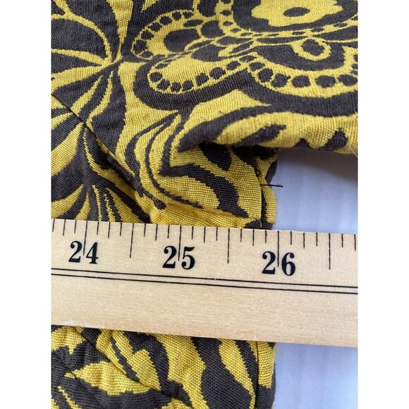 Maggie Barnes Yellow & Brown Floral Cotton Jacket with 3/4 Sleeves Size 2X - Picture 6 of 8